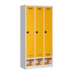 Gym Changing Room 3 Door Steel Almirah , Safe Metal Staff Lockers With Shoe Box