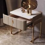 Small Genuine Leather Night Stand Leather Wrapped Nightstand For Hotel Villa