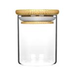 Food Storage Borosilicate Glass Spice Jar With Bamboo Lid For Herbs Noodles