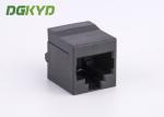 PBT Black 180 Degree RJ45 Single Port , CAT6 10 Pins 10 Contacts RJ45 Keystone