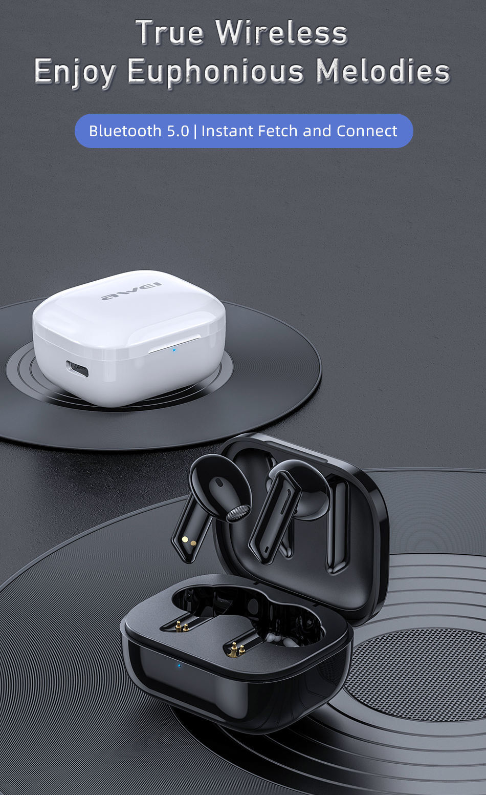 Hot Selling TWS True Wireless Earphone Mini Touch Control Model Earbuds with Charging Case
