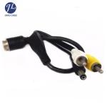 24V RCA Backup Camera Cable Connect 4 Pin Shielded For Power Video Audio