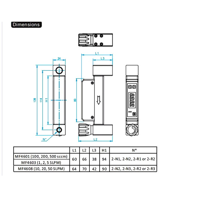 Digital Argon Gas Medical Oxygen O2 Air Mass Flow Meter With Controller