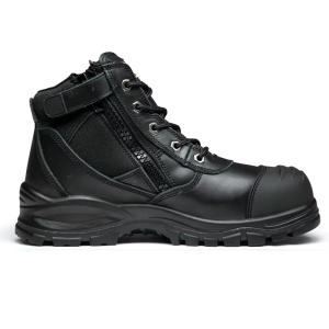 Wholesale Black Corrected Top Layer Corrected Leather SBP Standard Steel Toe Safety Boots from china suppliers