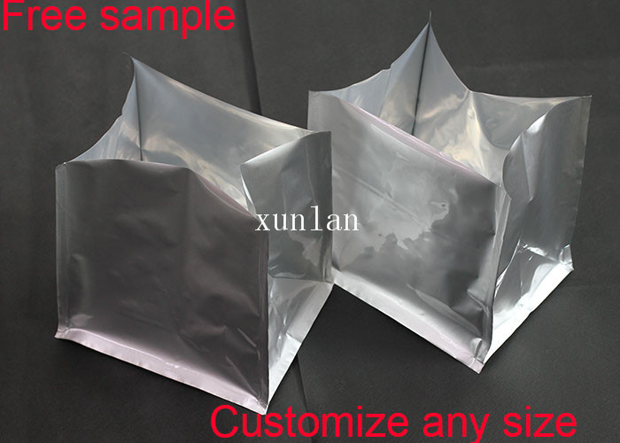 Anti Static Material Aluminum Foil Bags Resealable Heat Seal With See Through Window