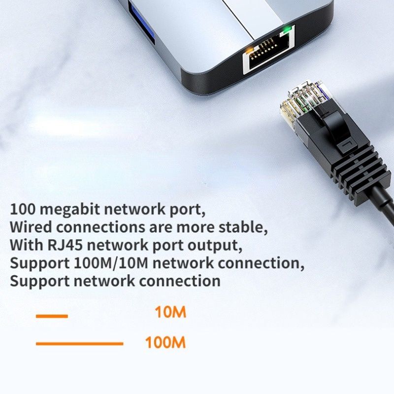 USB C Type C Hub Multiport Dock Station with Video Transfer Charging Network Function