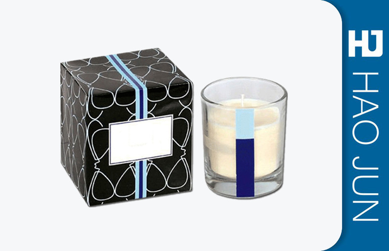Black Matte Handmade Cardboard Candle Boxes Package Square / Round Shape