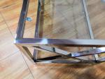 Polished Silver Stainless Steel Frame Tempered glass top Coffee table