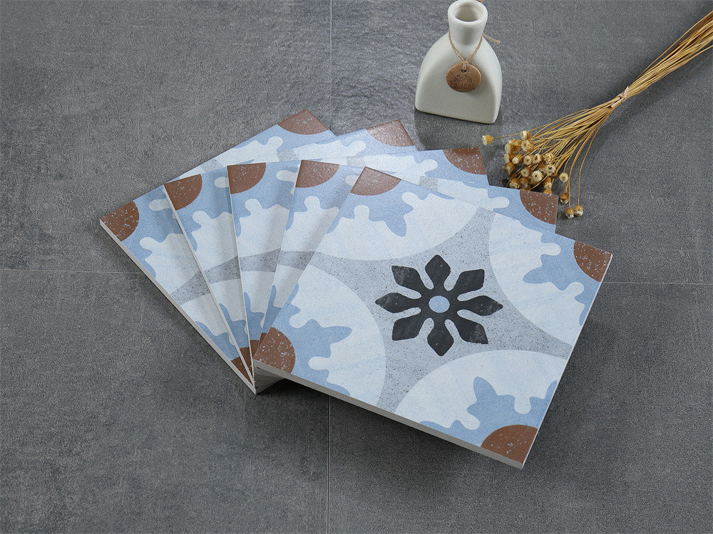 Scratch-Resistant Gray 20x20cm Retro Indoor Wall And Floor Ceramic Rustic Tiles For Living Room And Dining Room