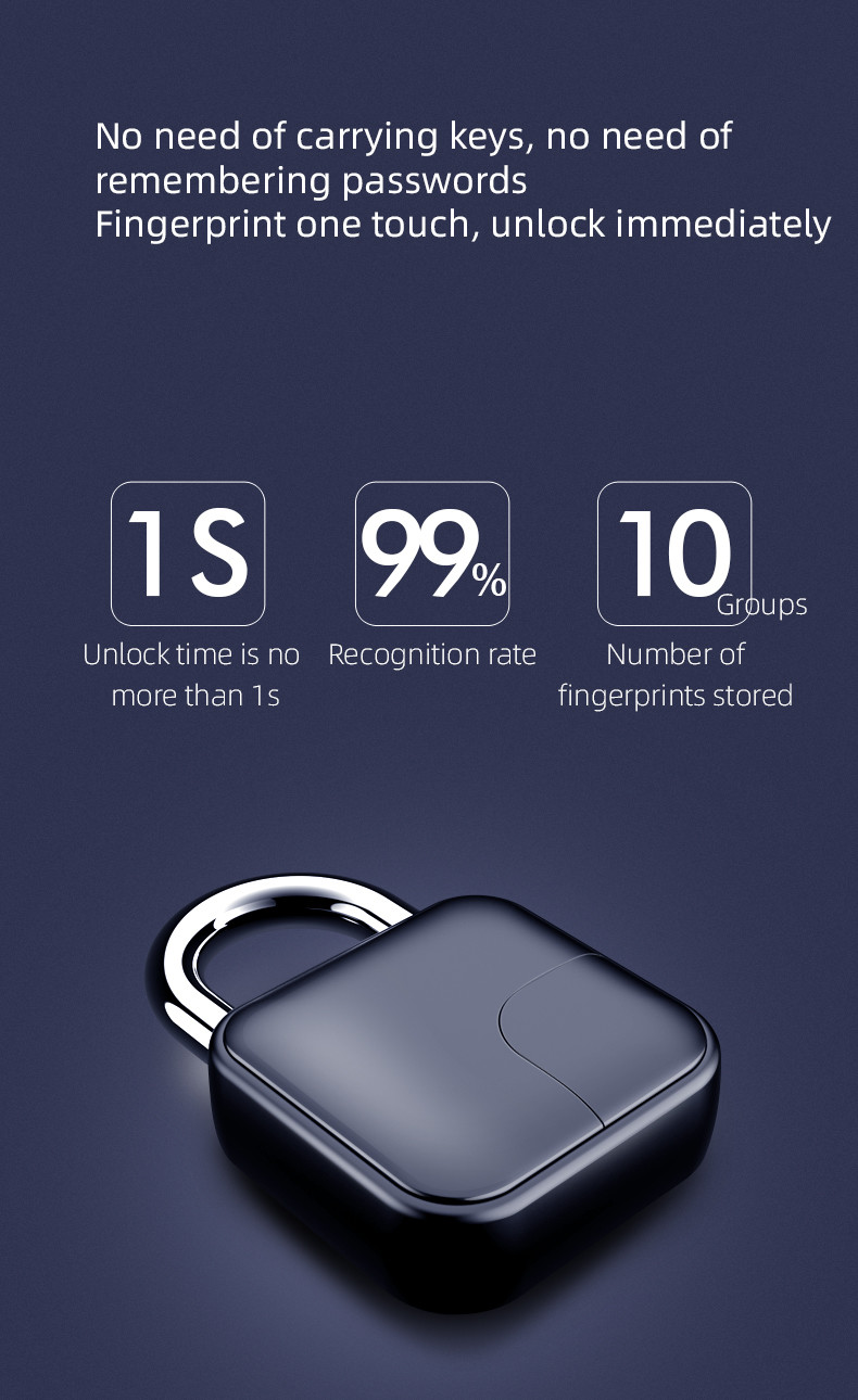Black L3 Tuya App Remote Control Anti Theft Padlock