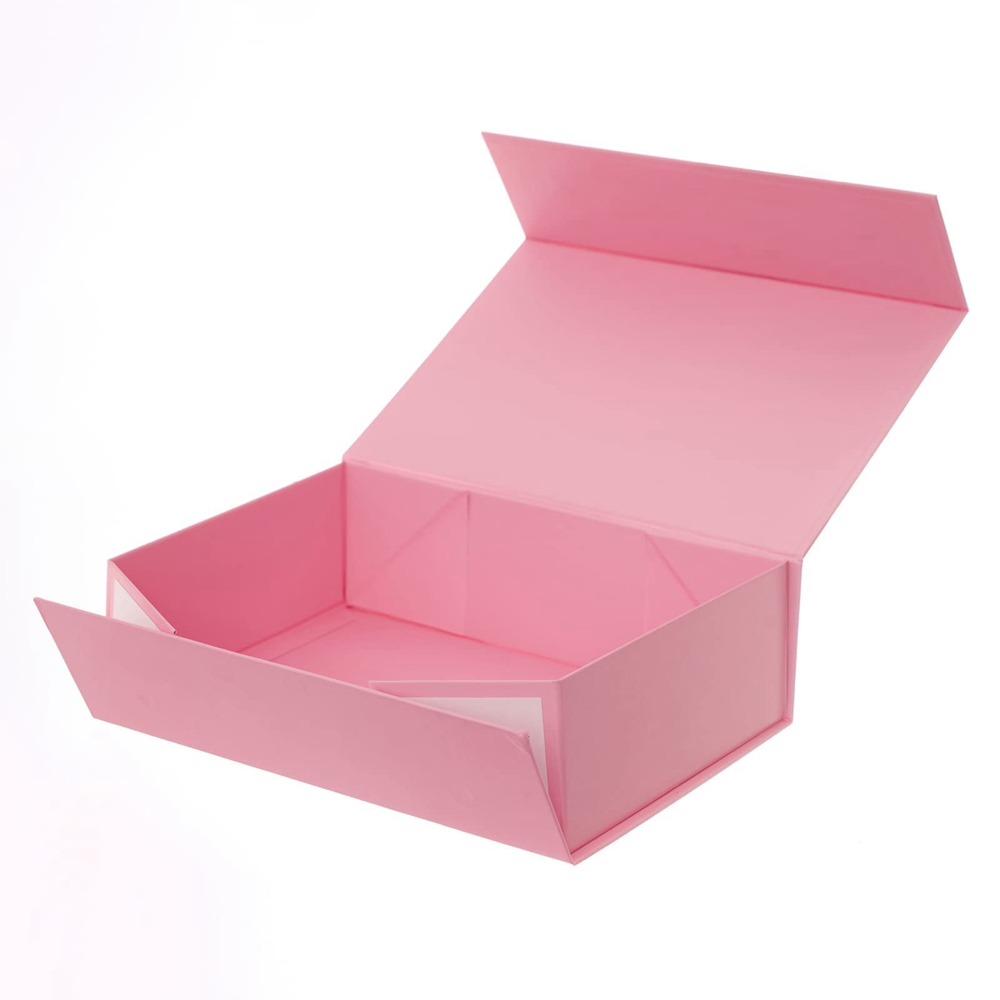 OEM/ODM Luxury Rigid Cardboard Foldable Gift Box Custom Print Pink Paper Magnetic Gift Box