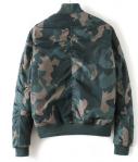 Ribbed Collar Ladies Camouflage Bomber Jacket , Printed Ma1 Flight Bomber Jacket