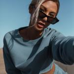 Fashion Long Sleeve Round Neck Cotton Polyester Crop Top