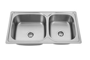 Wholesale 0.7mm Top Mount Kitchen Stainless Steel Double Bowl Sink SUS304 from china suppliers