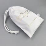 Gold Foil Logo Cards Packing 6oz Cotton Drawstring Bag