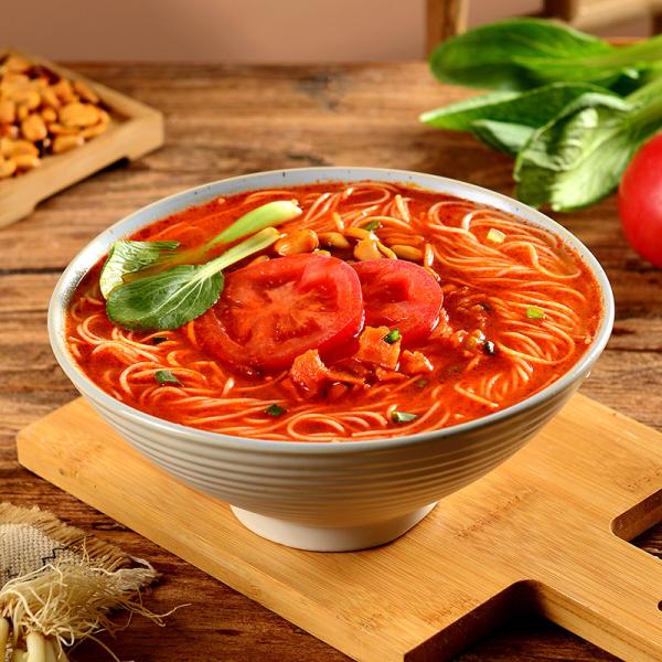 Non Fried Instant Vegetarian Noodles Tomato Sauce Flavor Without Animal
