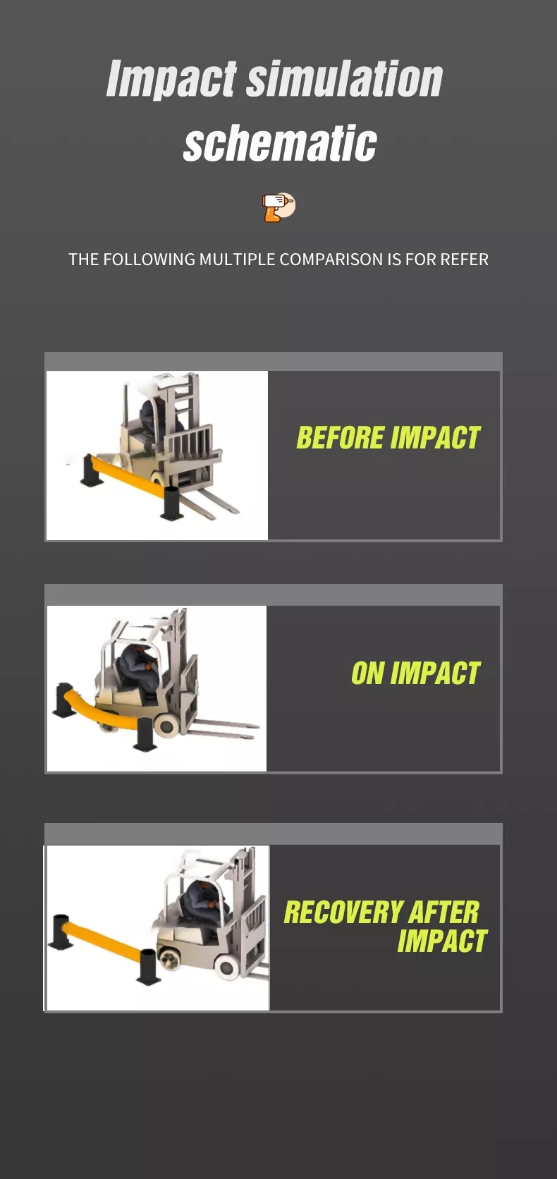 Powder Coated Finish Collision Protection Barriers Construction Outdoor Crash Barrier