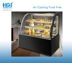 47in Modern Glass Curved Glass Refrigerated Bakery Display Case Sliding Door CE