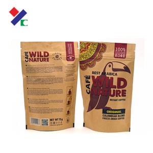 Wholesale Doypack Brown Kraft Paper Stand Up Bags Gravure Printing With Zipper from china suppliers