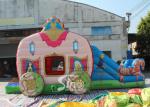 Kids Pink Princess Carriage Inflatable Bouncy Castle Slide With Lead Free