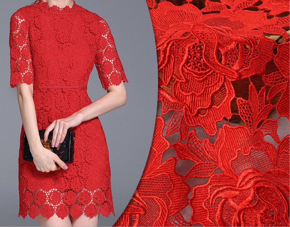 2018 Summer Newest Style Double Color Line Embroidery Fabric 140cm wide for wedding dress