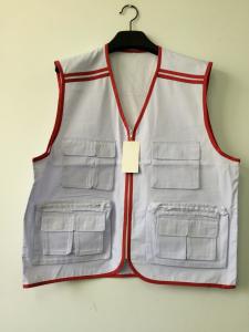 Wholesale vest, mens vest, waistcoat 011W in T/C 65/35 fabric, white color, fishing vest, casual vest from china suppliers