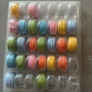 Wholesale Macaron 35 Transparent Tray Packaging Handmade Box Macaron Packaging Chocolate Packaging Top And Bottom Cover Cake Packaging from china suppliers