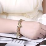 SJ Bonzer Rose Flower Key Charm Bracelet Magnet Buckle Cubic Zirconia Dubai