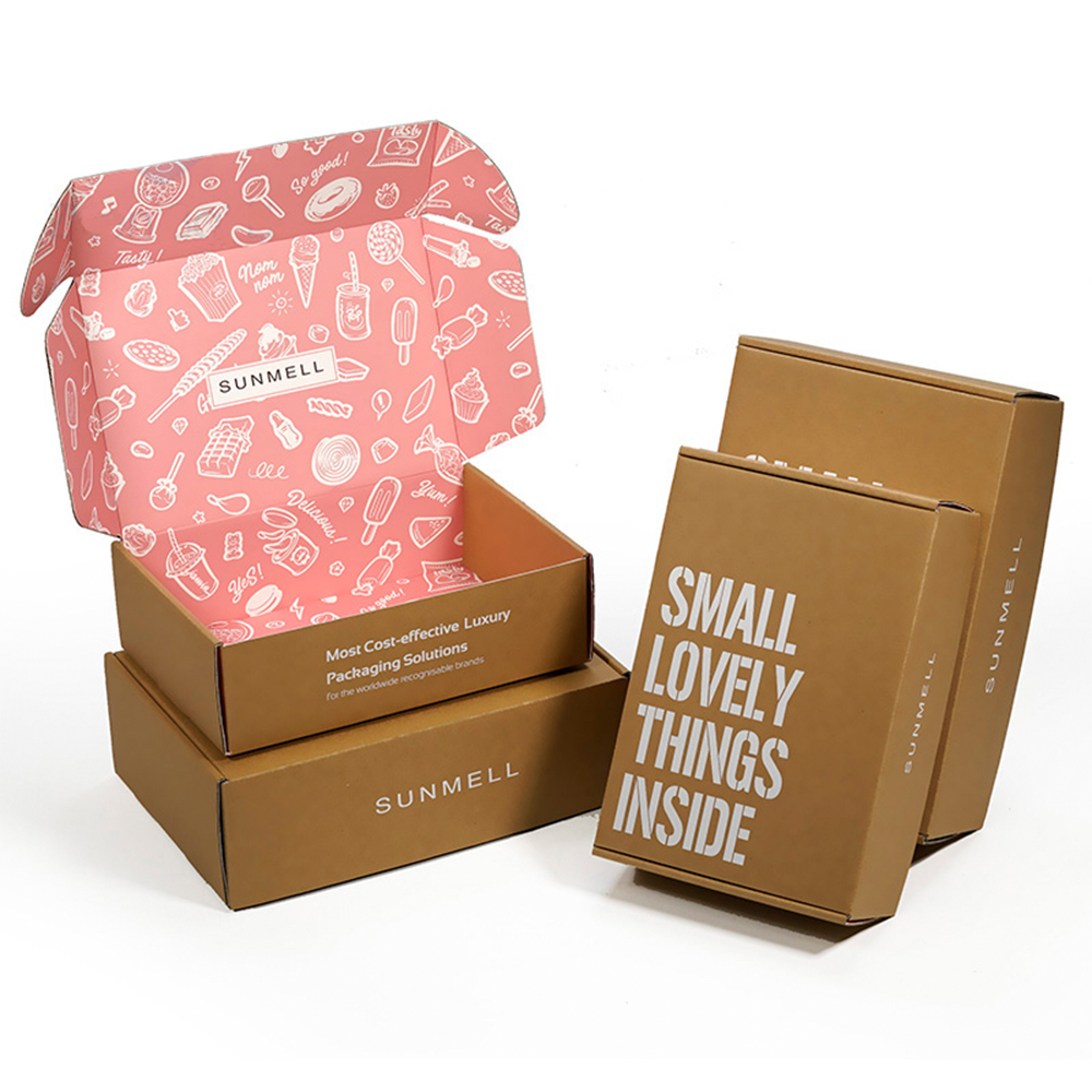 CMYK Color Carton Mailer Shipping Boxes Exquisite Craft Paper Box Packaging
