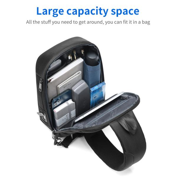 New custom logo Shoulder bag multifunctional waterproof anti theft chest bag men sling bag