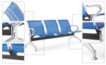 Silver 3 4 5 Seater Stainless Steel Accompanying Chair Hospital Waiting Chair