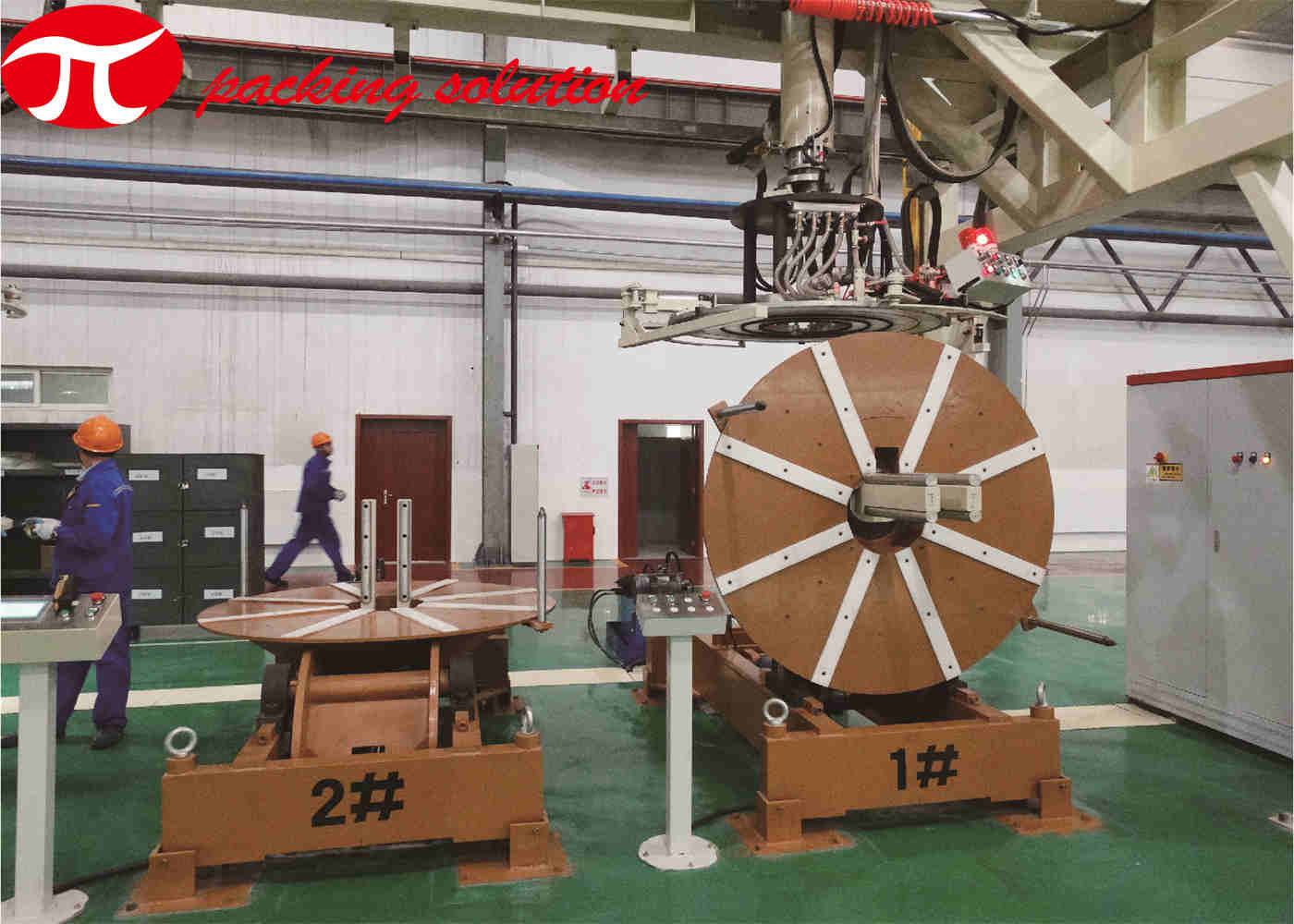 Copper Coil Packaging Line Equipment 200KG With Circumferential Labeling And Palletizing System