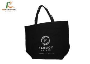 Wholesale Eco Cotton Canvas Black Tote Shopper Bag Handled Style Customized Logo Printing from china suppliers