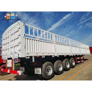 Wholesale Bulk Carrier 4 Axles 40000KG Flatbed Sideboard Storage Semi Trailer from china suppliers