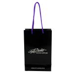 Printed Black Paper Shopping Bags Gift Window Packaging Bags With Handles