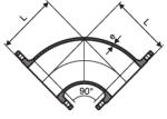 Internal cement coating Ductile iron fitting Double flange 90 bend Class PN10