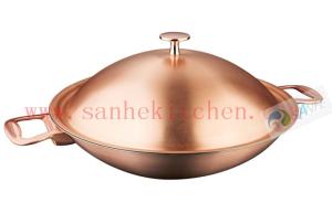 Wholesale Titanium cooking wok,thickness 1.5mm and diamter 36cm from china suppliers