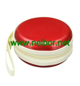 Wholesale Mini Size Round Zipper Tin Box Cute Coin Purse Tin Key Holder Round Earphone Holder from china suppliers