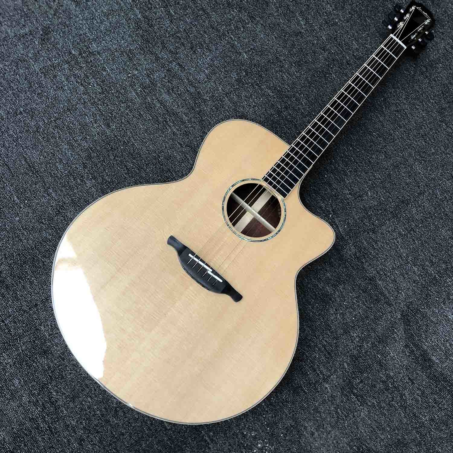Custom AA Aaaa Solid Wood Jumbo Acoustic Guitar Solid Cocobolo Back Side Lowden Type Built in Pickup Electronic EQ