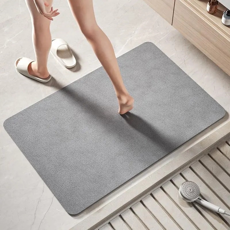 Foldable Water Absorbent Easy Clean Mat for Floor Modern Style Diatomaceous Earth Bath Mat