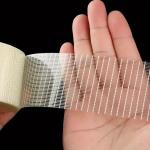 Hot Melt Fiberglass Mesh Tape With Cross Fiber Filament Strapping Waterproof