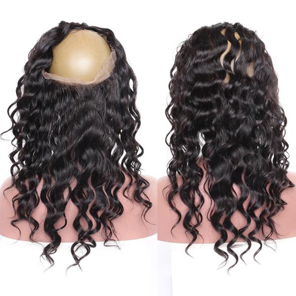 Pre Plucked 360 Swiss Lace Frontal Loose Wave High Grade Virgin Brazilian Hair