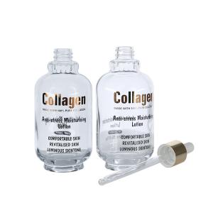Wholesale 160ml Clear Glass Essential Oil Dropper Bottle Glass Cosmetic Packaging With Gold Dropper from china suppliers