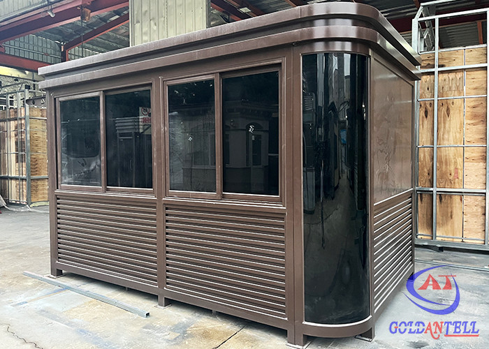 Outdoor High Standard Security Guard Shack Tempered Glass For Parking Lot And Secuiry Office