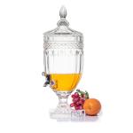 Luxury lead-free crystal glass 5L glass juice beverage dispenser with tap
