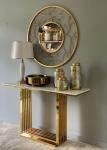 Metal Entryway Hallway Console Table Multipurpose Marble Top Gold Ornate