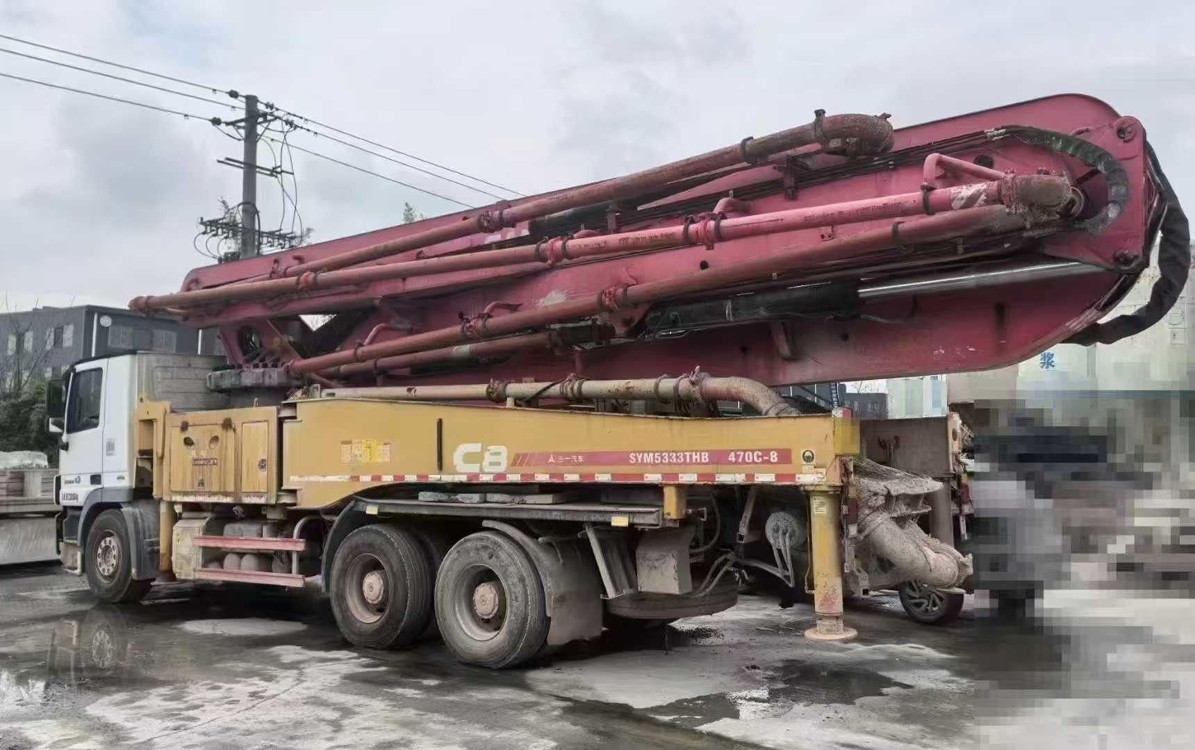2018 Sany Heavy Industry 47m concrete pump truck installed with Mercedes-Benz chassis engineering machinery