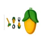 3pcs Silicone Baby Feeding Plate Set Food Grade Corn Shape Customized Size