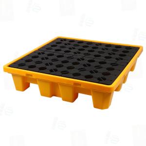 Wholesale Plastic Leakproof Tray Hazardous Waste Oil Bucket Leakproof Tray Four Barrels Of Leakage Proof Plate 2.7T Static Load from china suppliers