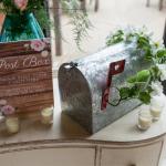 Custom Logo American Style Wedding Mailbox Postbox Cards Box Metal with Red